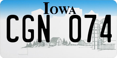 IA license plate CGN074