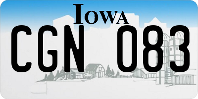 IA license plate CGN083