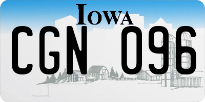 IA license plate CGN096