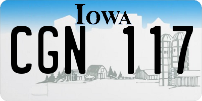 IA license plate CGN117