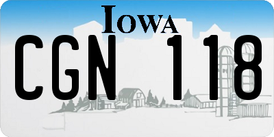 IA license plate CGN118