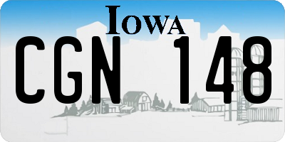 IA license plate CGN148
