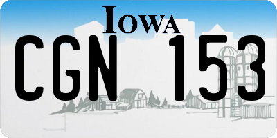IA license plate CGN153