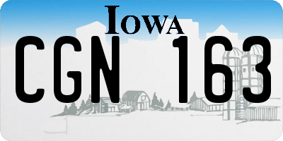 IA license plate CGN163