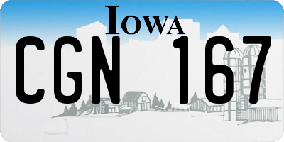 IA license plate CGN167