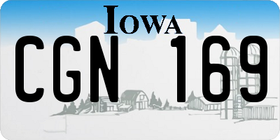 IA license plate CGN169