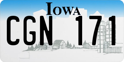IA license plate CGN171