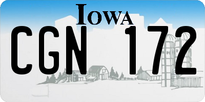 IA license plate CGN172