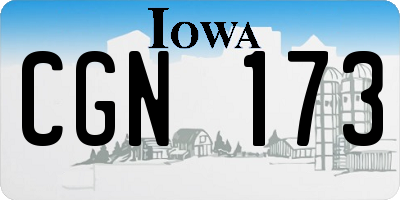 IA license plate CGN173
