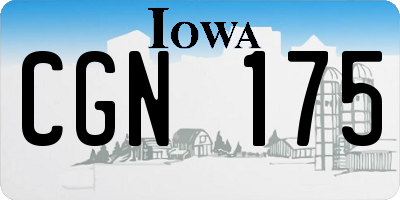 IA license plate CGN175