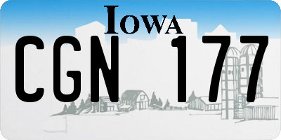 IA license plate CGN177