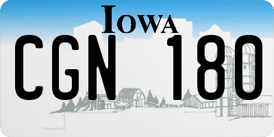 IA license plate CGN180