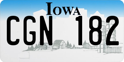 IA license plate CGN182