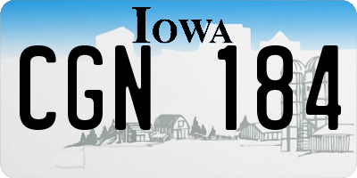 IA license plate CGN184