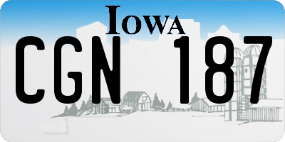 IA license plate CGN187