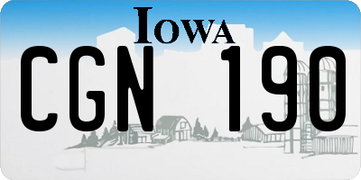 IA license plate CGN190
