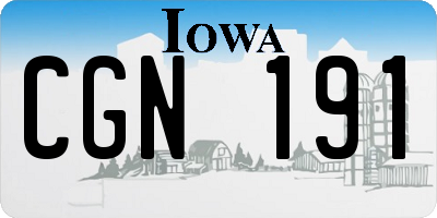 IA license plate CGN191
