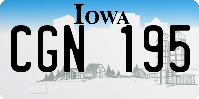 IA license plate CGN195