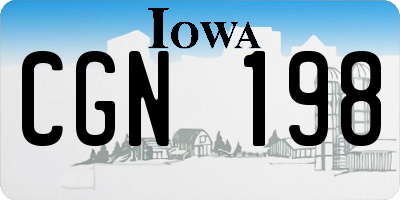 IA license plate CGN198