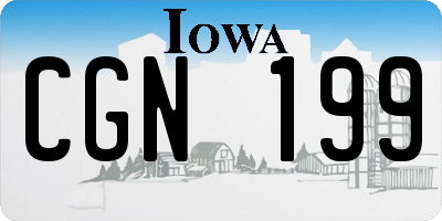 IA license plate CGN199