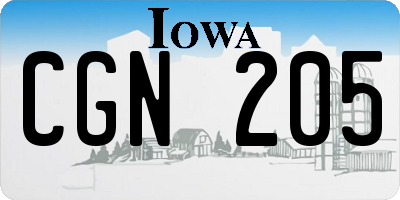 IA license plate CGN205