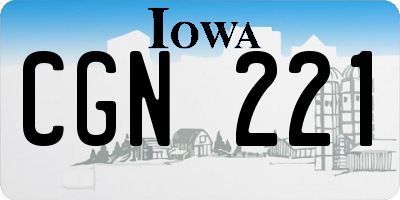 IA license plate CGN221