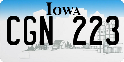 IA license plate CGN223