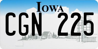 IA license plate CGN225