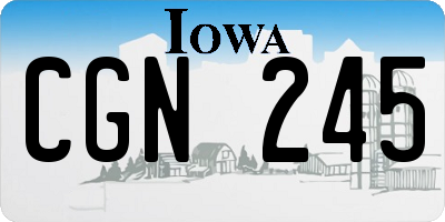 IA license plate CGN245