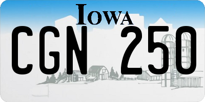 IA license plate CGN250