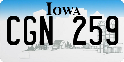 IA license plate CGN259