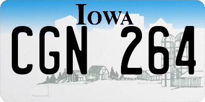 IA license plate CGN264
