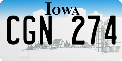 IA license plate CGN274