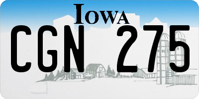 IA license plate CGN275