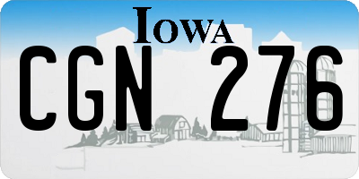 IA license plate CGN276