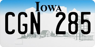 IA license plate CGN285