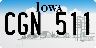 IA license plate CGN511