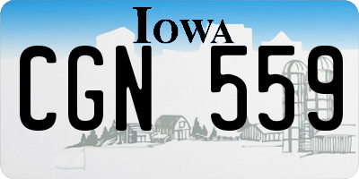IA license plate CGN559