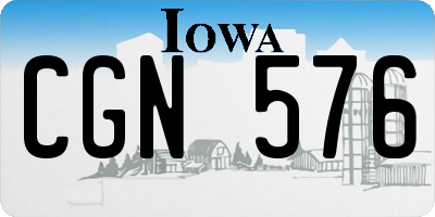 IA license plate CGN576