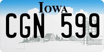 IA license plate CGN599