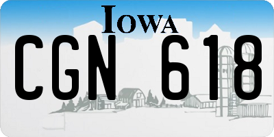 IA license plate CGN618