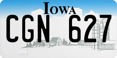 IA license plate CGN627