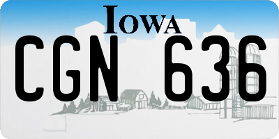 IA license plate CGN636