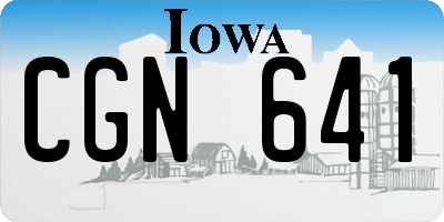 IA license plate CGN641