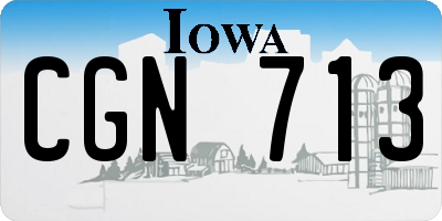 IA license plate CGN713