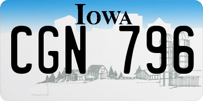 IA license plate CGN796