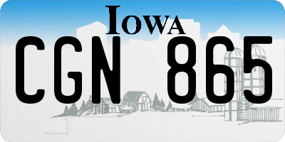 IA license plate CGN865
