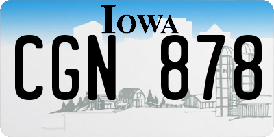 IA license plate CGN878