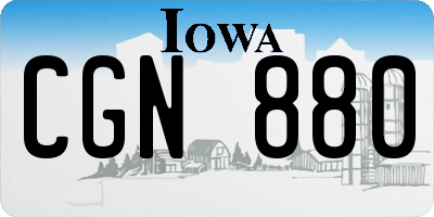 IA license plate CGN880