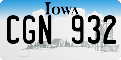 IA license plate CGN932